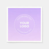 ロゴ | ラベンダーグラデグラデーションーション スタンダードカクテルナプキン (正面)