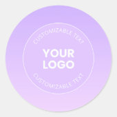 ロゴ | ラベンダーグラデグラデーションーション ラウンドシール (正面)