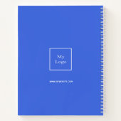 ロゴ ロイヤルブルー モノグラム 現代のビジネス ノートブック (裏面)