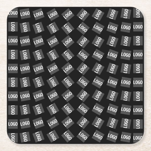 ロゴ | ロゴ、ユニークデザイン、またはイメージパターン スクエアペーパーコースター (正面)