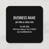 ロゴ | ロゴ、ユニークデザイン、またはイメージパターン スクエア名刺 (裏面)