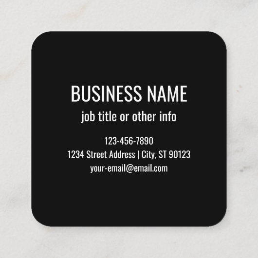 ロゴ | ロゴ、ユニークデザイン、またはイメージパターン スクエア名刺 (裏面)