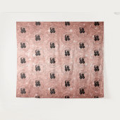 ロゴ ローズゴールド グリッター ステップ リピート フォト バックドロップ タペストリー (正面(横))