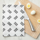 ロゴ | 交互シンプル繰り返しパターン キッチンタオル (四つ折り)