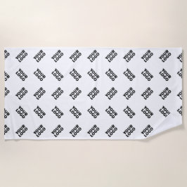 ロゴ | 交互シンプル繰り返しパターン ビーチタオル