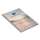 ロゴ、会社名、ビーチ夕日 ノートブック (右側)