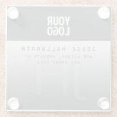 ロゴ、会社名、モノグラム ガラスコースター (裏面)