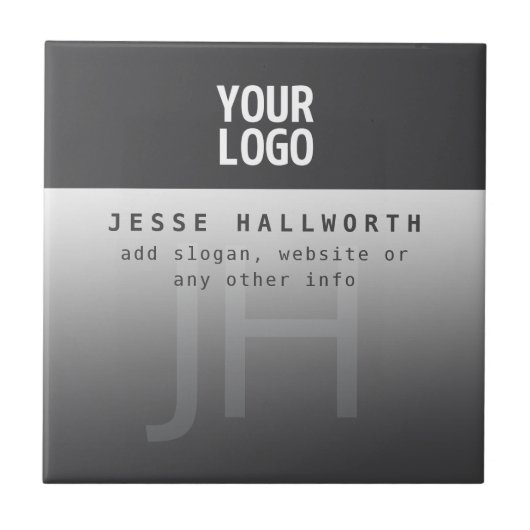 ロゴ、会社名、モノグラム タイル (正面)