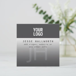 ロゴ、会社名、モノグラム ノートカード