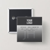 ロゴ、会社名、モノグラム 缶バッジ (正面&裏面)