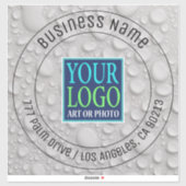 ロゴ、会社名、住所、ウォータードリップ シール (シート)