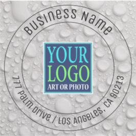 ロゴ、会社名、住所、ウォータードリップ シール