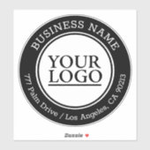 ロゴ、会社名、住所、白黒 シール (シート)