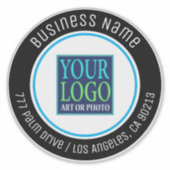 ロゴ、会社名、住所、黒 シール (正面)