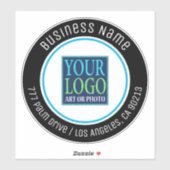 ロゴ、会社名、住所、黒 シール (シート)