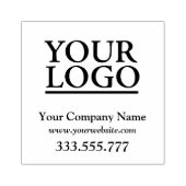 ロゴ、会社名、Webサイト、電話 ラバースタンプ (インプリント)