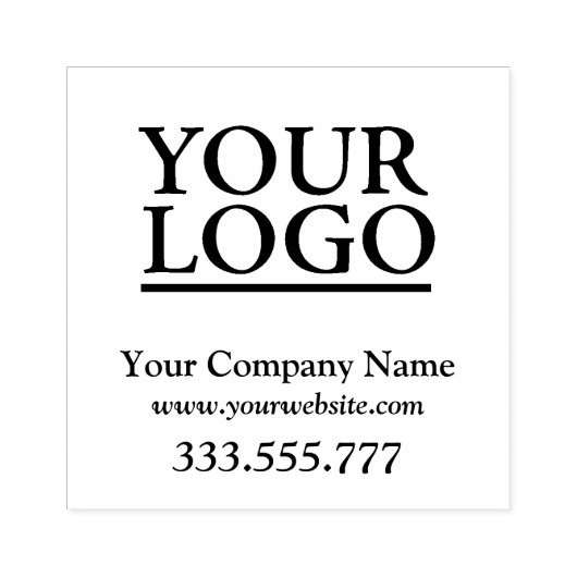 ロゴ、会社名、Webサイト、電話 ラバースタンプ (インプリント)