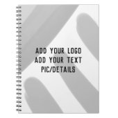 ロゴ 住所 ウェブサイトを追加 カスタマイズ ミニマル シンプル ノートブック (正面)