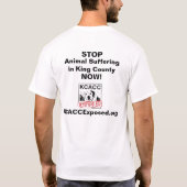 ロゴ、停止、KCACCExposed.orgの苦しんでいる動物… Tシャツ (裏面)