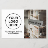 ロゴ/写真ミニマルモダンリストQRコード チラシ (正面)