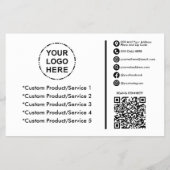 ロゴ/写真ミニマルモダンリストQRコード チラシ (裏面)