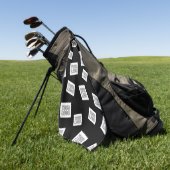 ロゴ、写真、その他の画像 | ランダム配置 ゴルフタオル (グリーン)