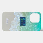 ロゴ、写真、アート、優しい海波、スクリプト名 Case-Mate iPhoneケース (裏面 (横))