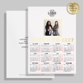 ロゴ 写真 クリーン ホワイト モダン ビジネス 2027 箔シーズンカード