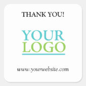 ロゴ、名前、ウェブサイトのプロモーション（白） スクエアシール (正面)