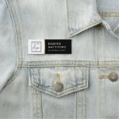 ロゴ、名前、タイトルのクラス白黒 名札 (インサイチュ)