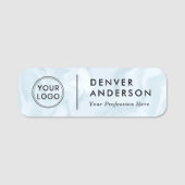 ロゴ、名前、タイトルは灰色の青モダン色で表示され淡い色のる 名札 (正面)