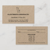 ロゴ/営業時間カイロプラクティックアポイントメントカード 名刺 (正面/裏面)