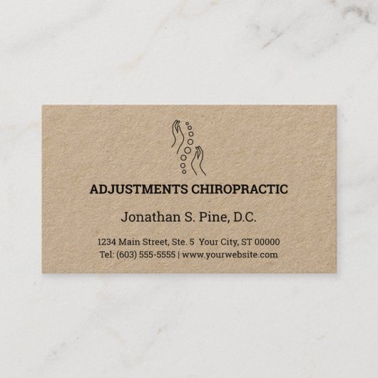 ロゴ/営業時間カイロプラクティックアポイントメントカード 名刺 (正面)