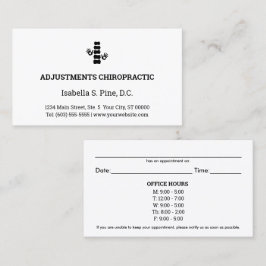 ロゴ/営業時間カイロプラクティックアポイントメントカード 名刺