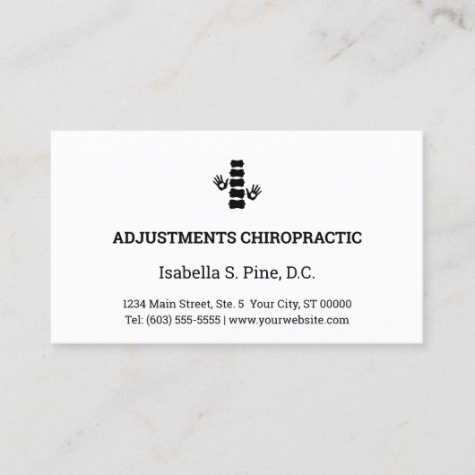 ロゴ/営業時間カイロプラクティックアポイントメントカード 名刺 (正面)