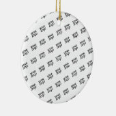 ロゴ |斜モダンめ繰り返しデザイン セラミックオーナメント (右)