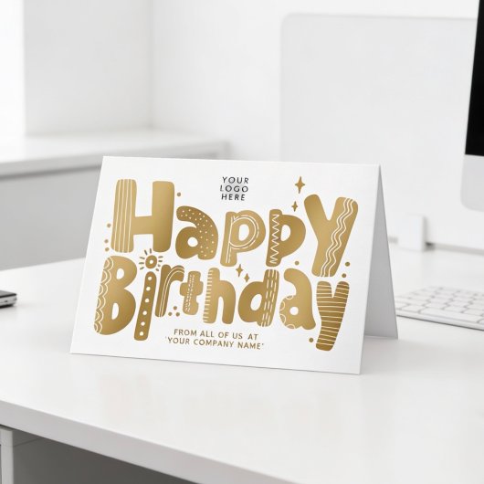 ロゴ 楽しい 遊び心のある 偽金 手書き 誕生日 カード