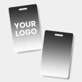 ロゴ & 現代の編集可能なカラー グラデーション バッジ (正面＆裏面)