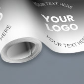 ロゴ | 現代の編集可能なブラック＆ホワイトのグラデーション ラッピングペーパー