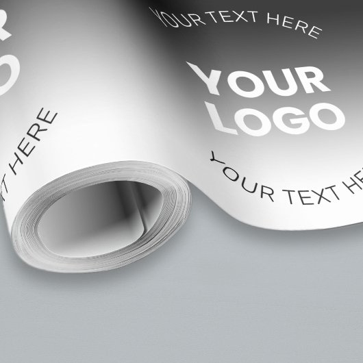 ロゴ | 現代の編集可能なブラック＆ホワイトのグラデーション ラッピングペーパー