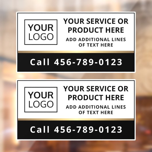 ロゴ/白エレガント黒のビジネスサービスの追加  ウィンドウサイン (シート2)