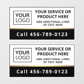 ロゴ/白エレガント黒のビジネスサービスの追加  ウィンドウサイン (シート)