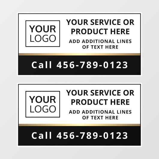 ロゴ/白エレガント黒のビジネスサービスの追加  ウィンドウサイン (シート)