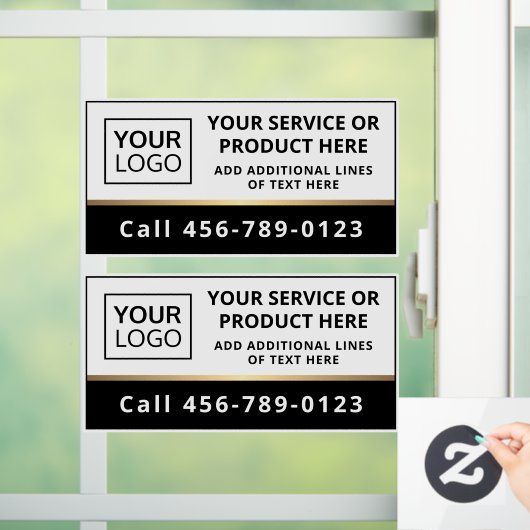 ロゴ/白エレガント黒のビジネスサービスの追加  ウィンドウサイン (ホーム)