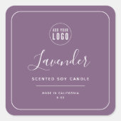 ロゴ 白枠 編集可能 カラー 商品ラベル スクエアシール (正面)