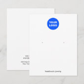 ロゴ 白 大きなイヤリング ディスプレイ 招待状 (正面/裏面)