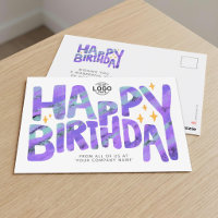 ロゴ 紫色 おもしろ クレヨン 手書き スター 誕生日
