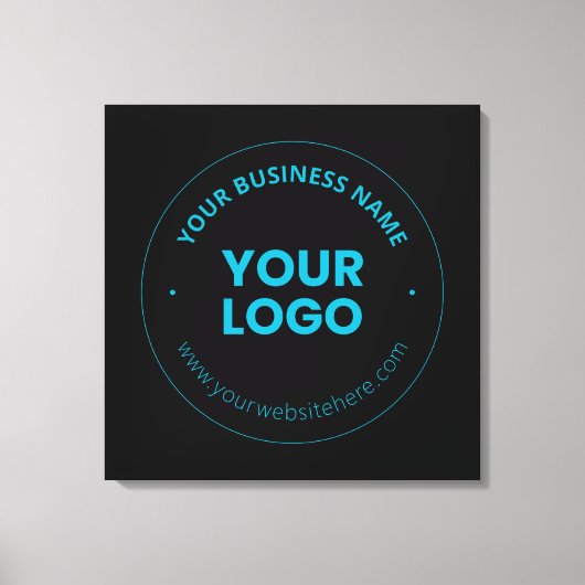 ロゴ | 編集可能なビジネス名とWebサイト キャンバスプリント (正面)
