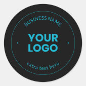 ロゴ | 編集可能なビジネス名とWebサイト ラウンドシール (正面)