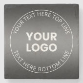 ロゴ（編集可能な白黒グラデーション付き） ストーンコースター (正面)